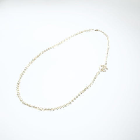 CHANEL F19C 2019 Pearl COCO Mark Necklace white WS23929