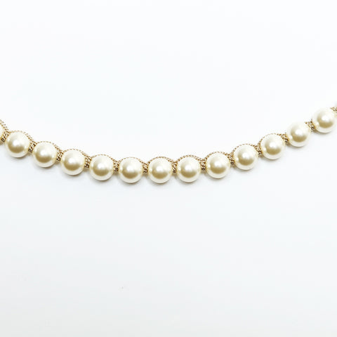 CHANEL F19C 2019 Pearl COCO Mark Necklace white WS23929