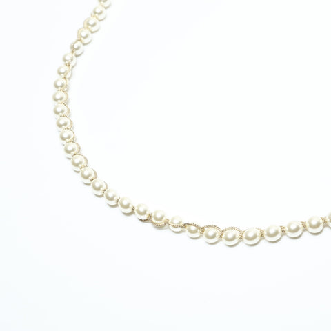 CHANEL F19C 2019 Pearl COCO Mark Necklace white WS23929