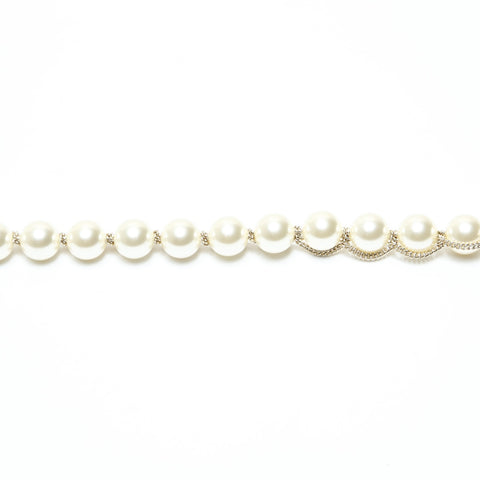 CHANEL F19C 2019 Pearl COCO Mark Necklace white WS23929
