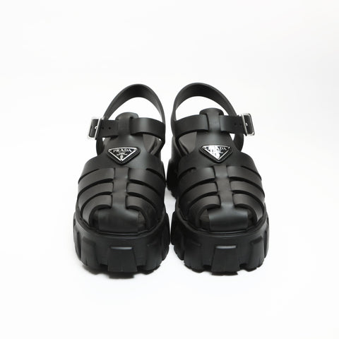 PRADA PRADA Monolith Rubber Platform Shoes with Triangle Logo, Size 36 (9.1") Sandals black WS23932