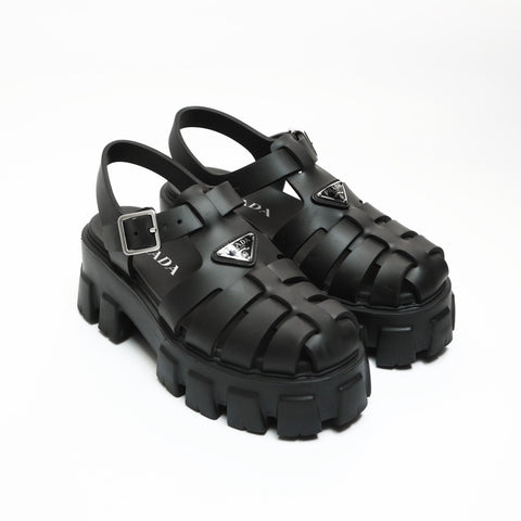 PRADA PRADA Monolith Rubber Platform Shoes with Triangle Logo, Size 36 (9.1") Sandals black WS23932