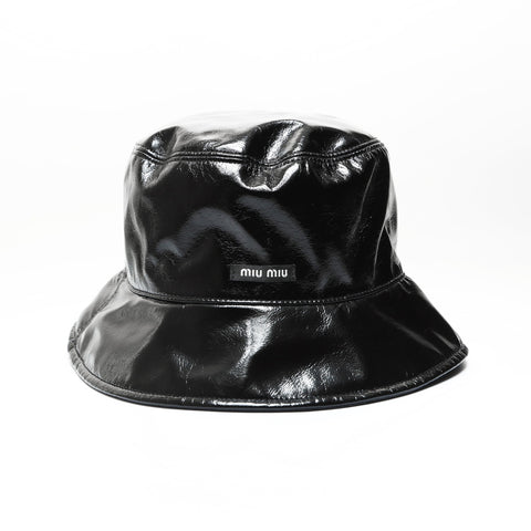 Miu Miu Bucket hat logo Size:S hat black WS23937