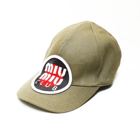 Miu Miu Canvas Logo Size:L cap khaki WS23938