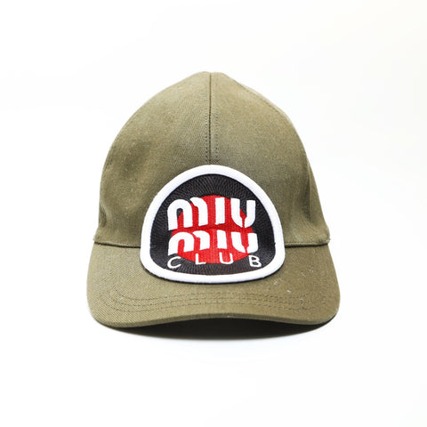Miu Miu Canvas Logo Size:L cap khaki WS23938