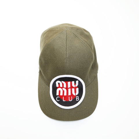 Miu Miu Canvas Logo Size:L cap khaki WS23938