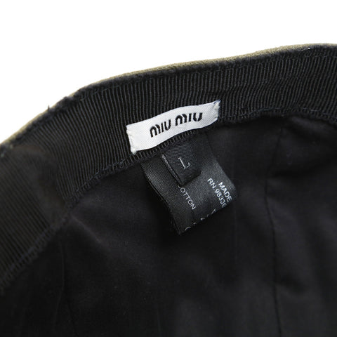 Miu Miu Canvas Logo Size:L cap khaki WS23938