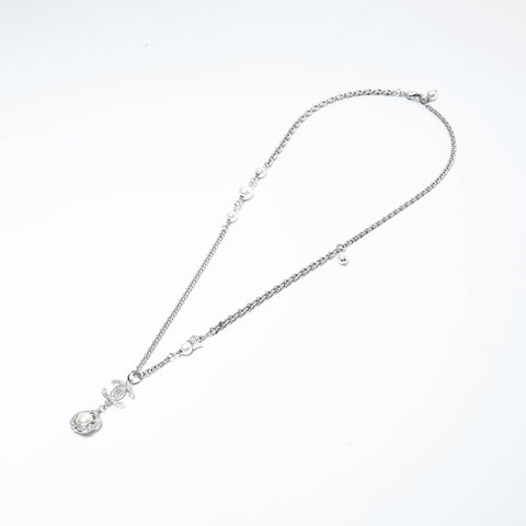 CHANEL C24V 2024 COCO Mark Rhinestone Star Necklace Silver WS23941