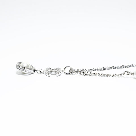 CHANEL C24V 2024 COCO Mark Rhinestone Star Necklace Silver WS23941