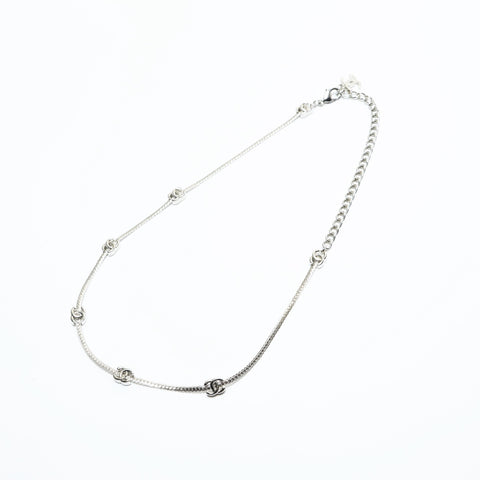 CHANEL B24C COCO Mark Necklace Silver WS23943