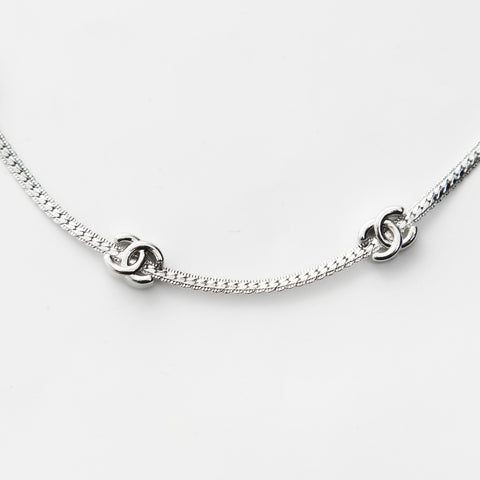 CHANEL B24C COCO Mark Necklace Silver WS23943
