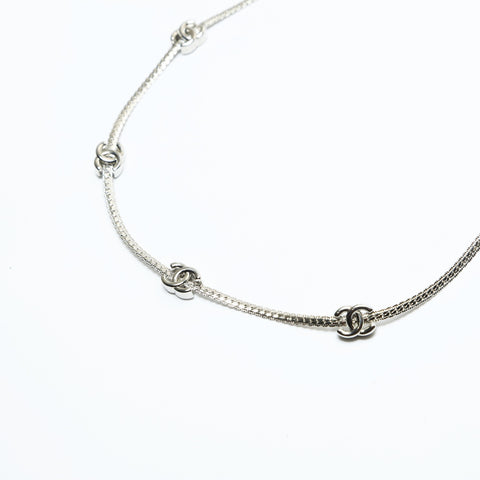 CHANEL B24C COCO Mark Necklace Silver WS23943