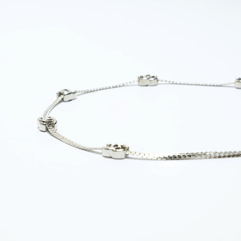CHANEL B24C COCO Mark Necklace Silver WS23943