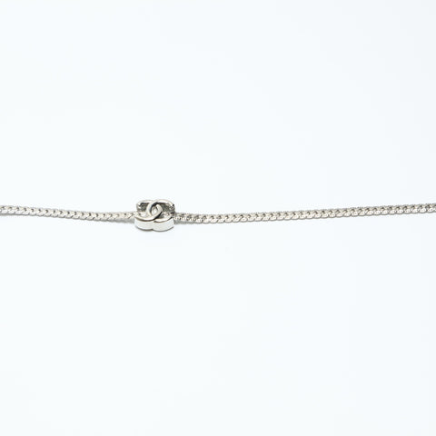 CHANEL B24C COCO Mark Necklace Silver WS23943