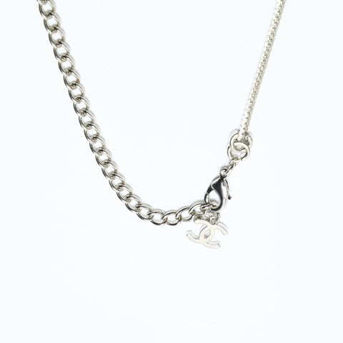 CHANEL B24C COCO Mark Necklace Silver WS23943