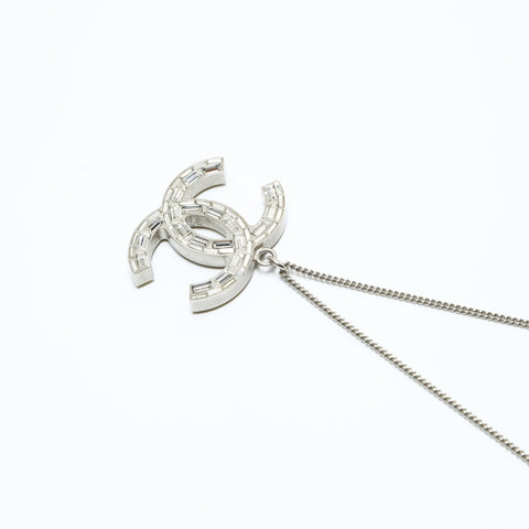 CHANEL B11P 2011 COCO Mark Necklace Silver WS23944