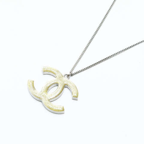 CHANEL B11P 2011 COCO Mark Necklace Silver WS23944