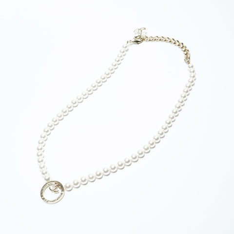 CHANEL B24C 2024 Pearl COCO Mark Necklace white WS23945