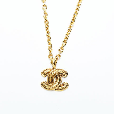 CHANEL Matelasse COCO Mark 1980s Necklace gold WS23947
