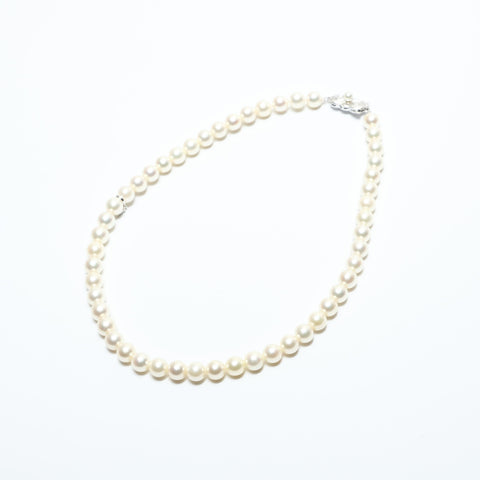Mikimoto Pearl with M Charm Necklace white WS23950