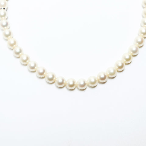 Mikimoto Pearl with M Charm Necklace white WS23950