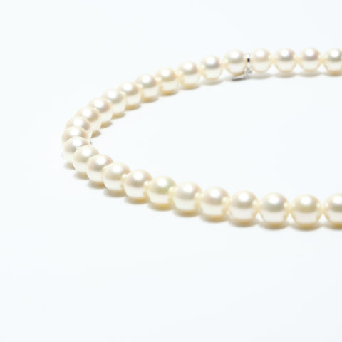 Mikimoto Pearl with M Charm Necklace white WS23950