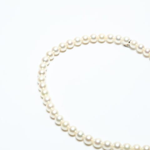 Mikimoto Pearl with M Charm Necklace white WS23950