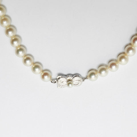 Mikimoto Pearl with M Charm Necklace white WS23950