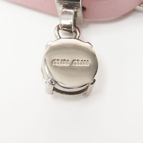 Miu Miu Leather Braid bracelet pink WS23952