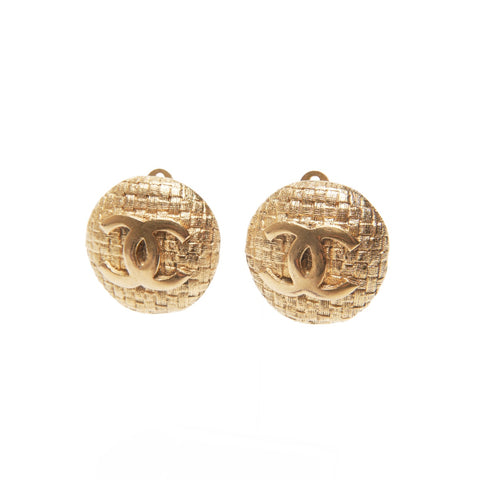 CHANEL COCO Mark Button 1994 2cc9 Earring gold WS23953