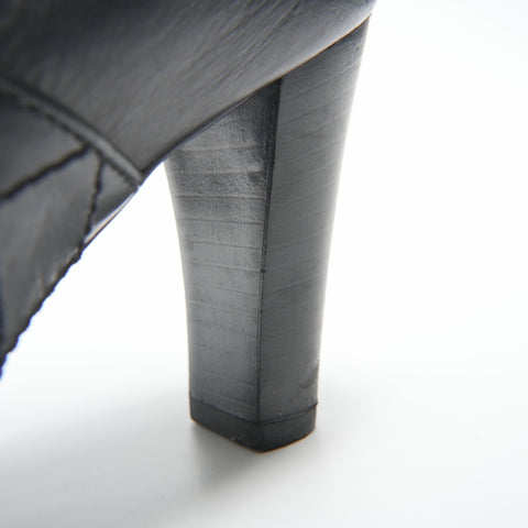 CHANEL Leather Long 35.5 boots black WS23956