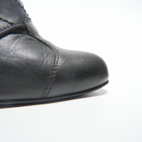 CHANEL Leather Long 35.5 boots black WS23956