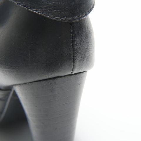 CHANEL Leather Long 35.5 boots black WS23956