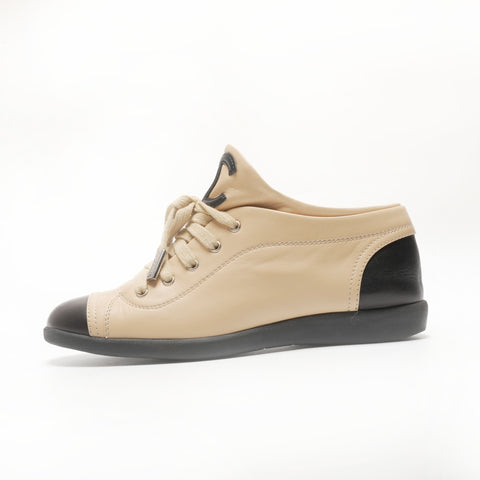 CHANEL COCO Mark Leather Low-Cut Size Unknown sneakers beige WS23957