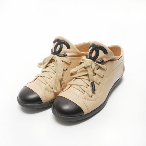 CHANEL COCO Mark Leather Low-Cut Size Unknown sneakers beige WS23957