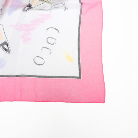 CHANEL Large cotton scarf pink WS23958
