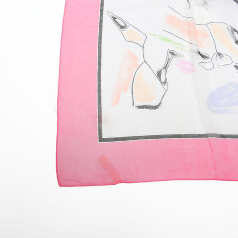 CHANEL Large cotton scarf pink WS23958
