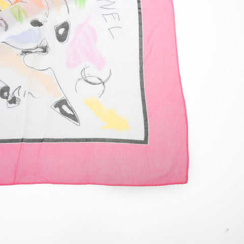 CHANEL Large cotton scarf pink WS23958