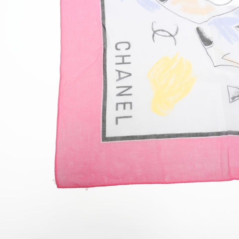 CHANEL Large cotton scarf pink WS23958