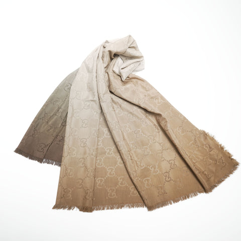 GUCCI GG Supreme Cotton Gradient scarf Brown WS23959