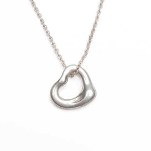 TIFFANY&Co. 925 Open Heart Necklace Silver WS23970