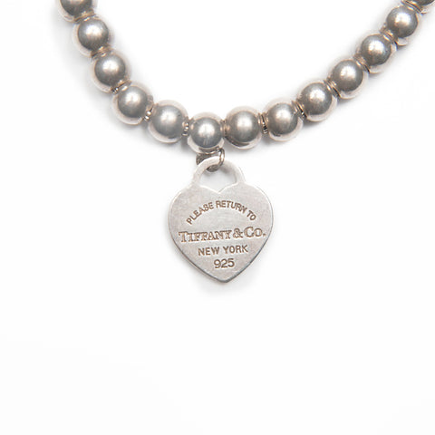 TIFFANY&Co. 925 Return to Heart Beads bracelet Silver WS23972