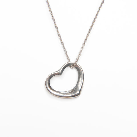 TIFFANY&Co. 925 Open Heart Necklace Silver WS23973