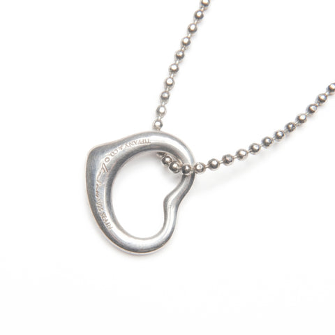TIFFANY&Co. 925 Open Heart Ball Chain Necklace Silver WS23975