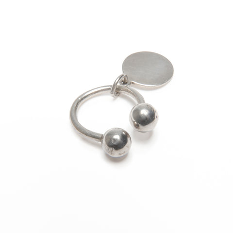 TIFFANY&Co. Round tag key ring 925 key ring Silver WS23977