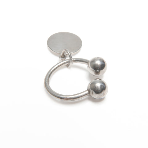 TIFFANY&Co. Round tag key ring 925 key ring Silver WS23977