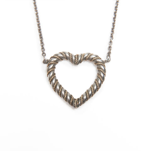 TIFFANY&Co. Twisted Heart 925 Necklace Silver WS23982