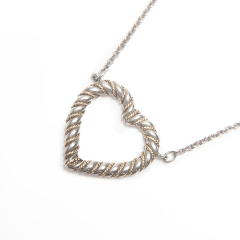 TIFFANY&Co. Twisted Heart 925 Necklace Silver WS23982