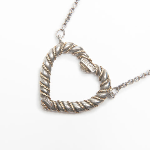 TIFFANY&Co. Twisted Heart 925 Necklace Silver WS23982