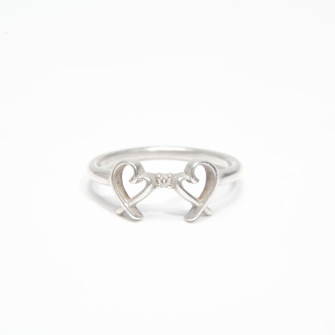 TIFFANY&Co. 925 Double Loving Heart size 50 Ring Silver WS23995